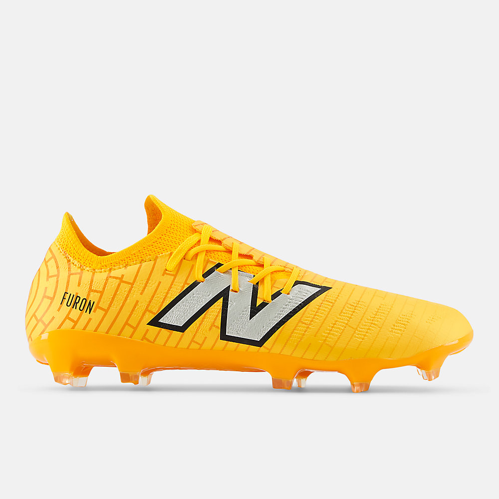 New Balance FURON DESTROY FG V7+ Shoes Sun Glow with Silver Metallic and Black